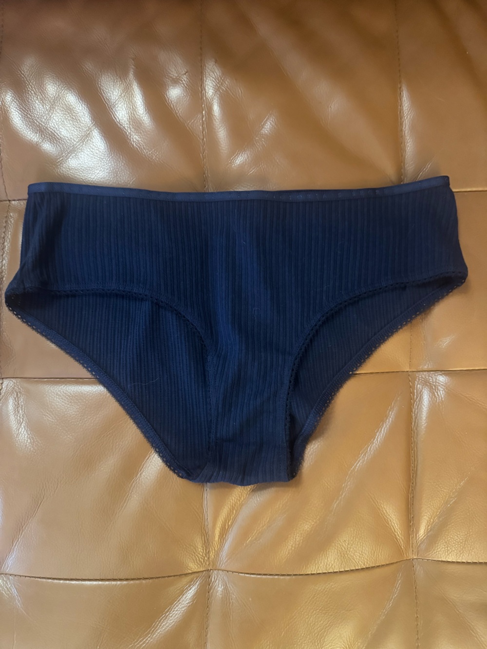 Victoria's Secret Navy Blue Panty with Heart Jewel